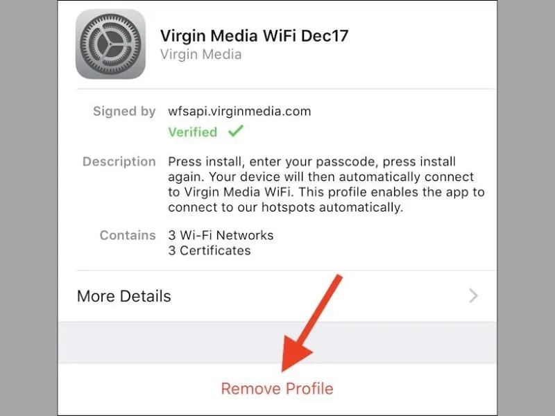 Cách tải CH Play cho iPhone ở mục Remove Profile