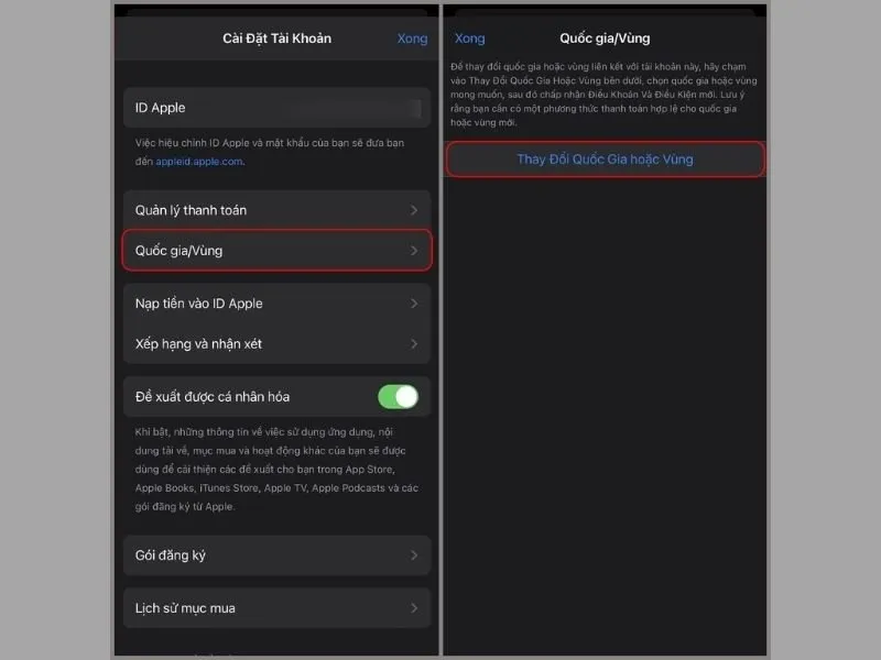 Tiến hành chuyển đổi vùng để thực hiện cách tải Ulike Trung Quốc cho iPhone 