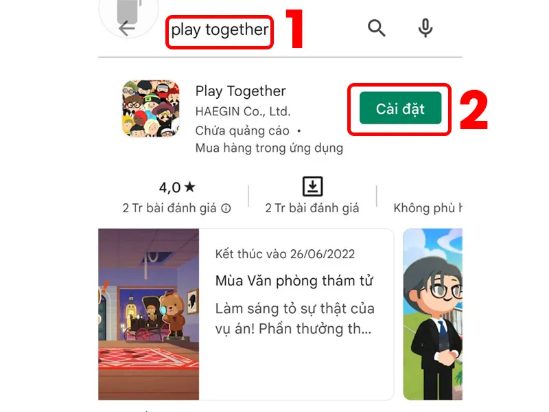 Hướng dẫn cách tải Play Together trên Samsung từ kho ứng dụng CH Play