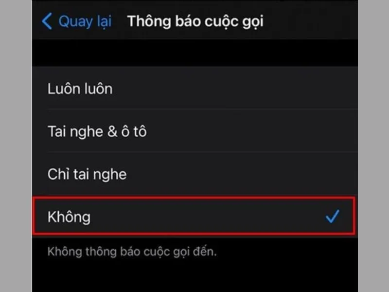 Chọn “Không” là hoàn thành cách tắt đọc tên người gọi đến trên iPhone