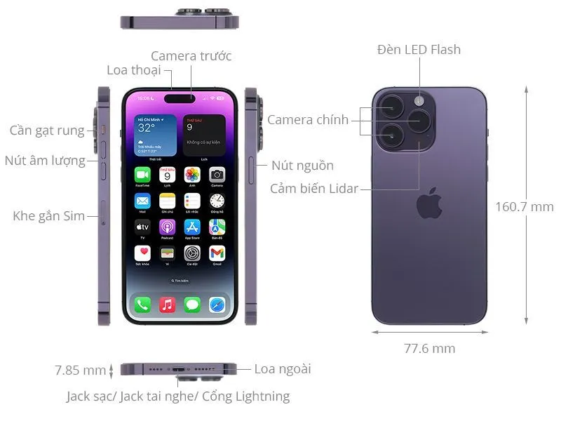 cach test iphone 14 pro max qua cac nut vat ly