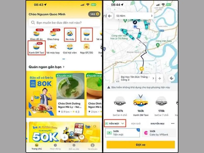 Be là ứng dụng xe công nghệ hiện đang hỗ trợ