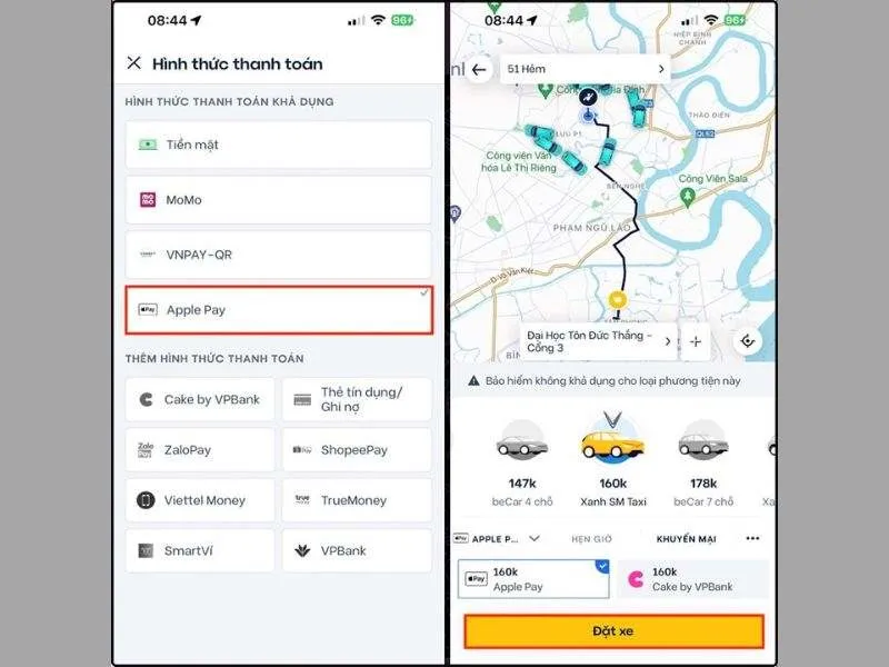 Hoàn thành cách thanh toán tiền xe bằng Apple Pay nhanh và an toàn trên Be