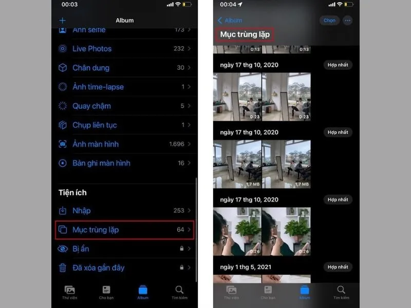 Cách xóa ảnh trùng lặp trên iPhone