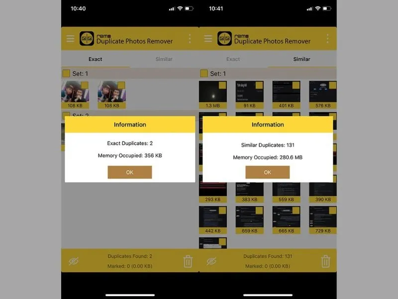 Thông tin sau khi phân tích hết hình ảnh trong thư viện iPhone