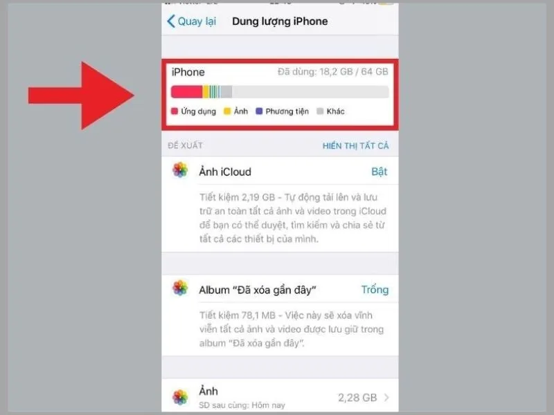 Số liệu hiển thị cho phần dung lượng mà ứng dụng chiếm trong bộ nhớ