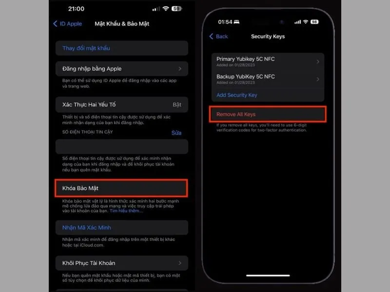 Cách xóa khóa bảo mật khỏi ID Apple nhanh và an toàn cho thông tin của bạn