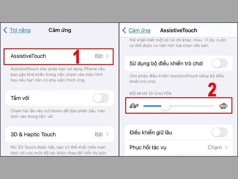 Điều chỉnh độ nhạy khi di chuyển nút home ảo cho phù hợp với nhu cầu bản thân