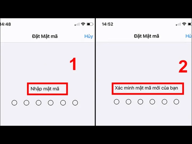 Nhập mật mã và xác minh