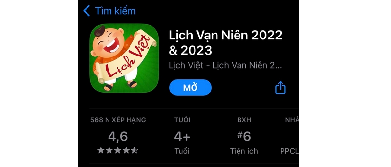 ung dung lich vạn nien 2022 va 2023 cho iphone