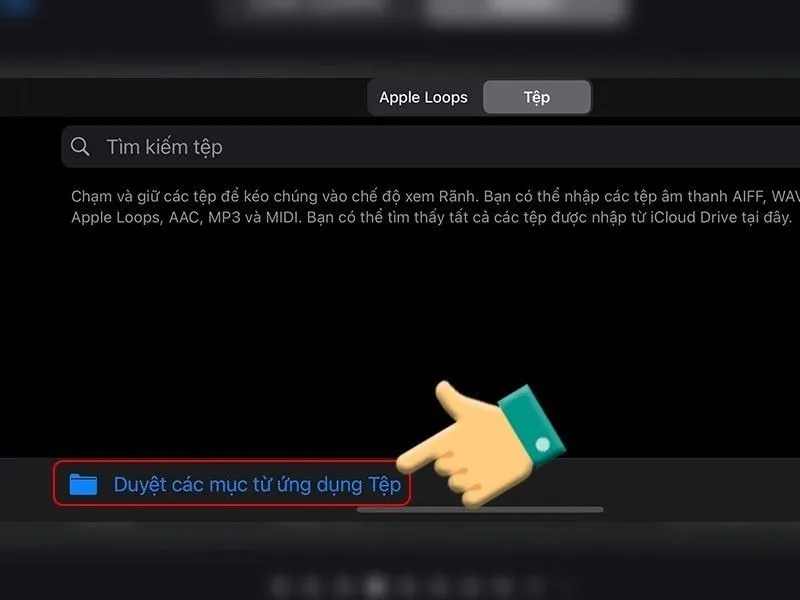 Duyệt ứng dụng tệp để Cài nhạc chuông cho iPhone bằng Zing MP3
