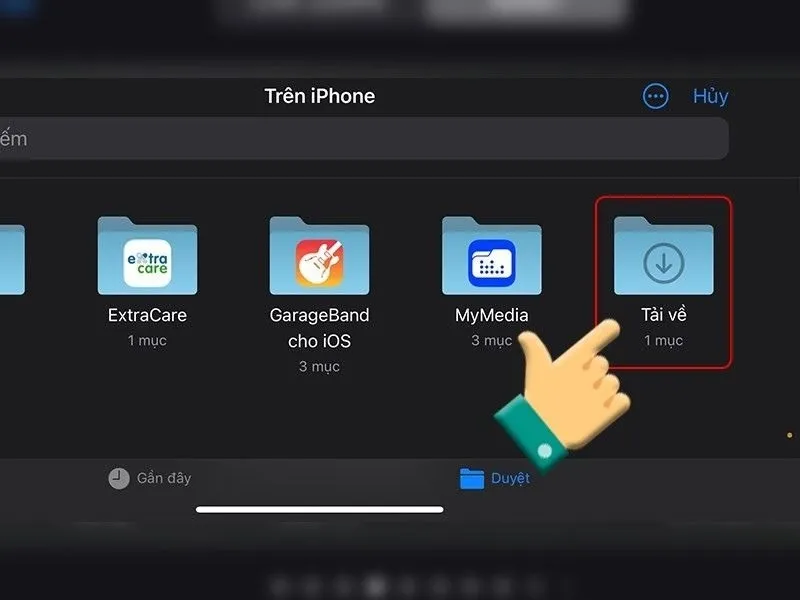 Chọn thư mục có chứa file nhạc cần sử dụng