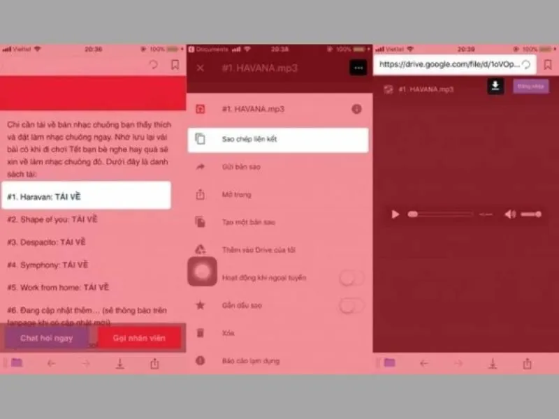 Dán đường link liên kết để Cài nhạc chuông cho iPhone bằng Zing MP3