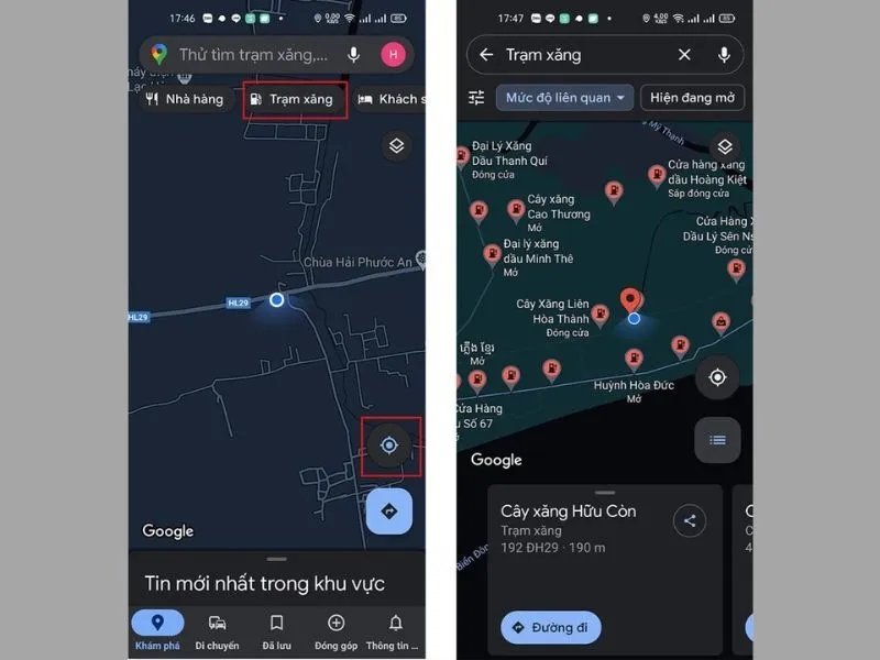 Cách chỉ đường đến cây xăng gần nhất trên google maps
