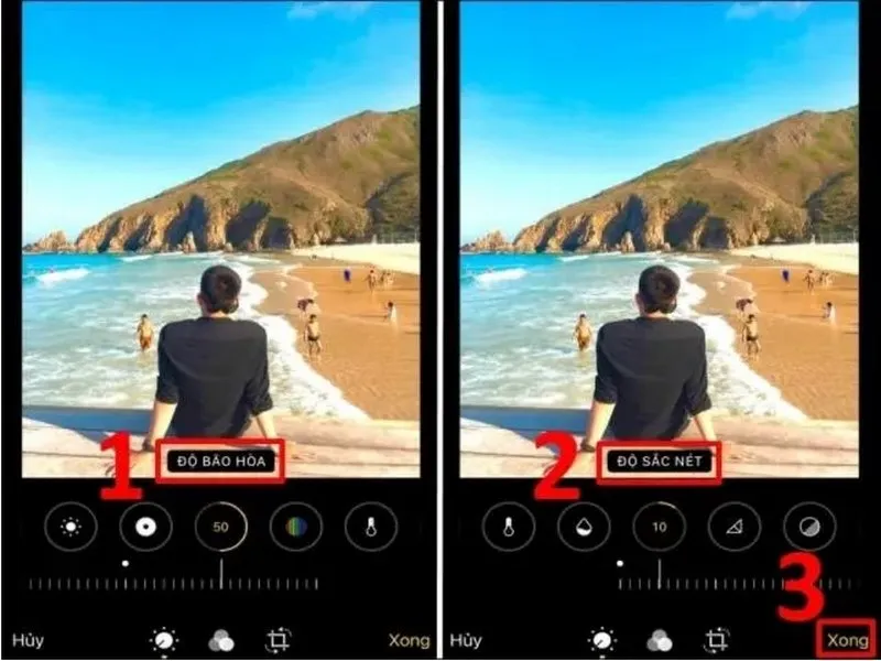 Điều chỉnh cho có độ bão hòa và sắc nét tốt hơn
