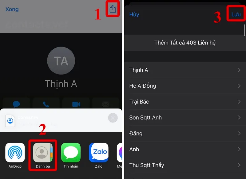 Cập nhật danh bạ từ Android sang điện thoại iPhone