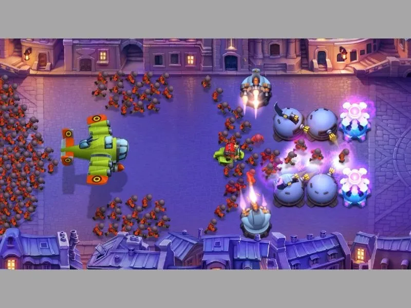 Bảo vệ sự xâm phạm của kẻ địch đối với các tòa tháp trong Fieldrunners 2
