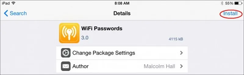 thiet lap hien thi mat khau wifi tren iphone