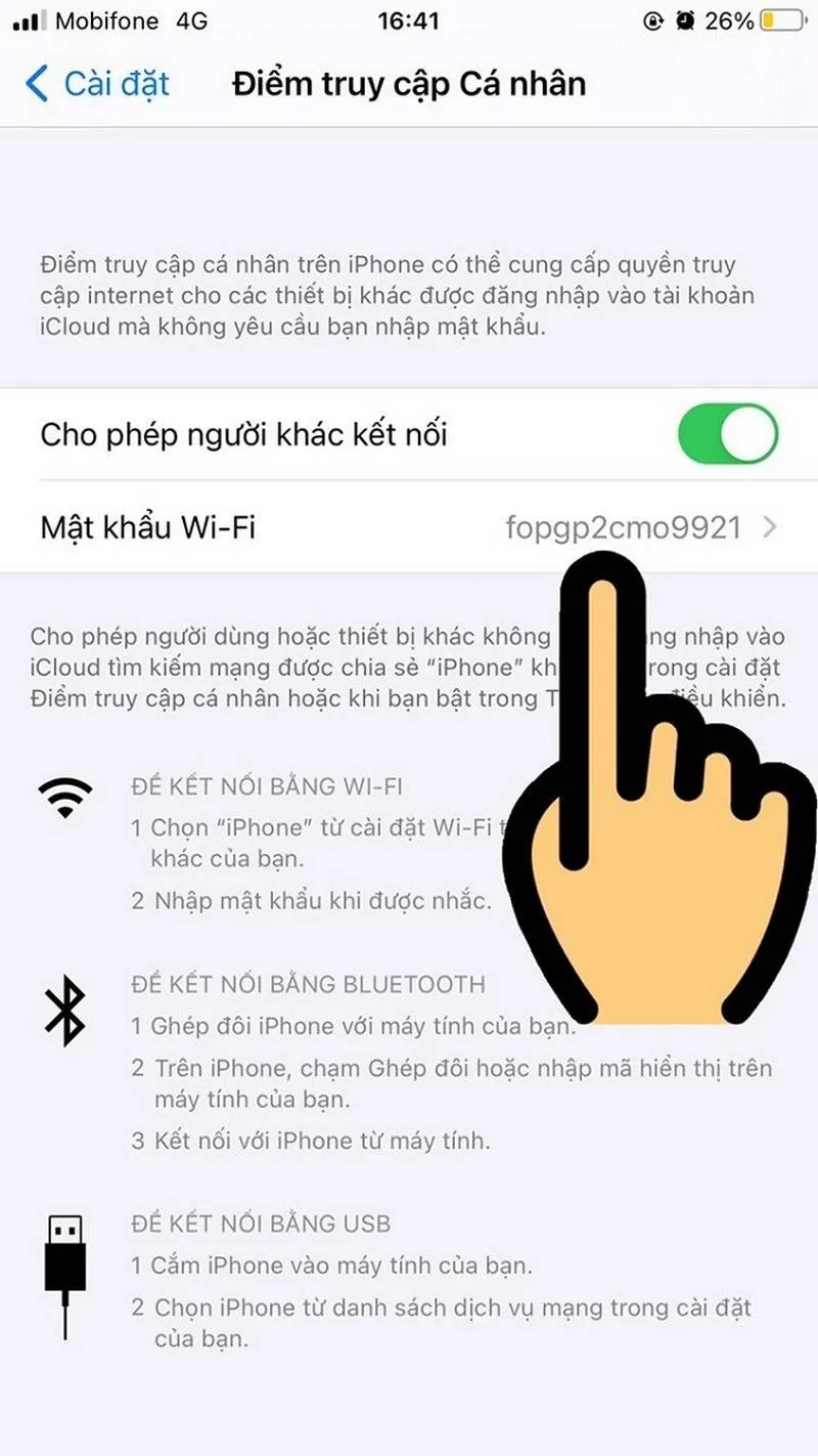 hien thi mat khau wifi tren iphone cuc tien loi