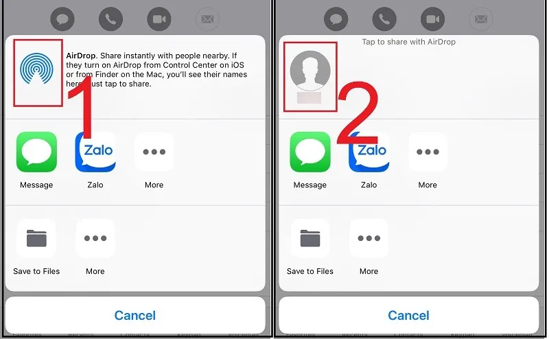 Hướng dẫn chuyển tin nhắn từ iPhone sang iPhone bằng Airdrop trên iOS cũ
