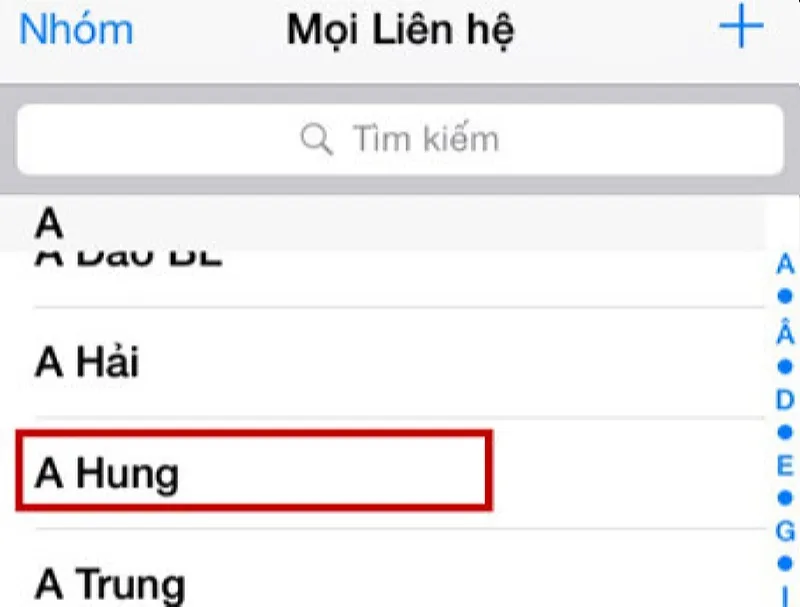 Kiểm tra số bằng danh bạ trên iPhone