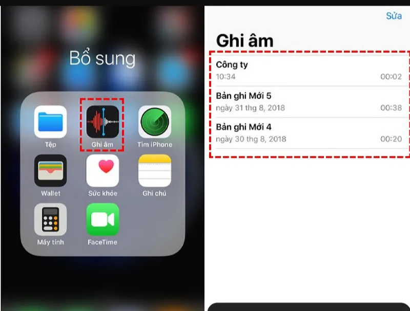 File ghi âm được lưu vào chính ứng dụng