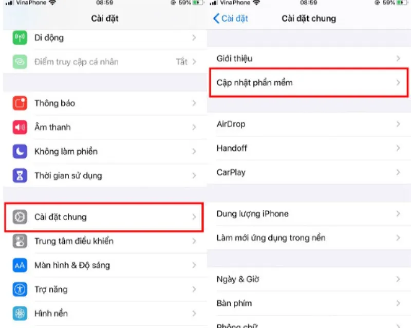Cập nhật  phiên bản mới khắc phục liệt màn hình iPhone