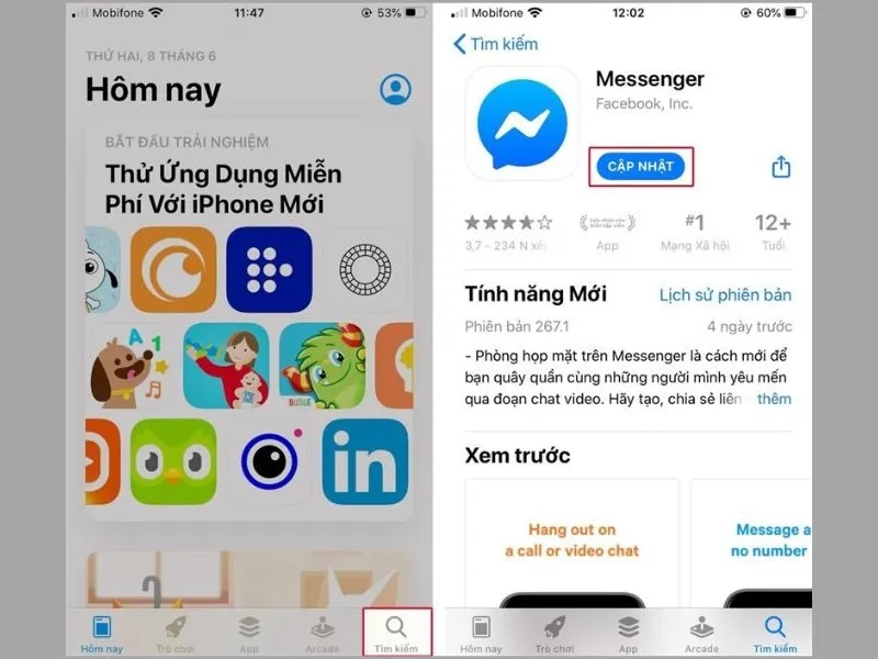 Khắc phục Lỗi iPhone không báo tin nhắn do phiên bản ứng dụng bị lỗi