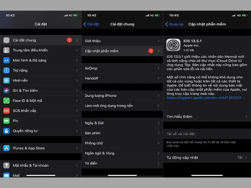 Cập nhật phiên bản mới nhất cho hệ điều hành iOS của điện thoại bạn
