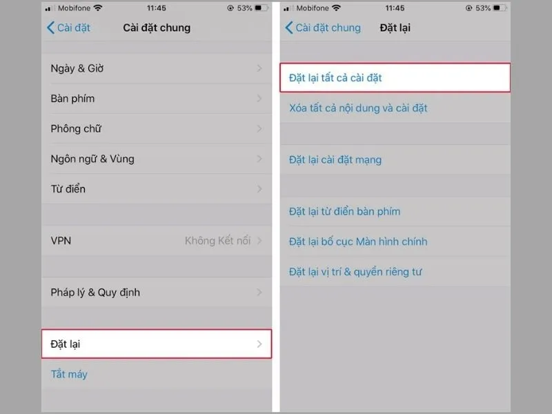Sửa lỗi iPhone không báo tin nhắn qua khôi phục cài đặt gốc