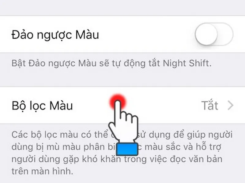 Chọn bộ lọc màu để điều chỉnh