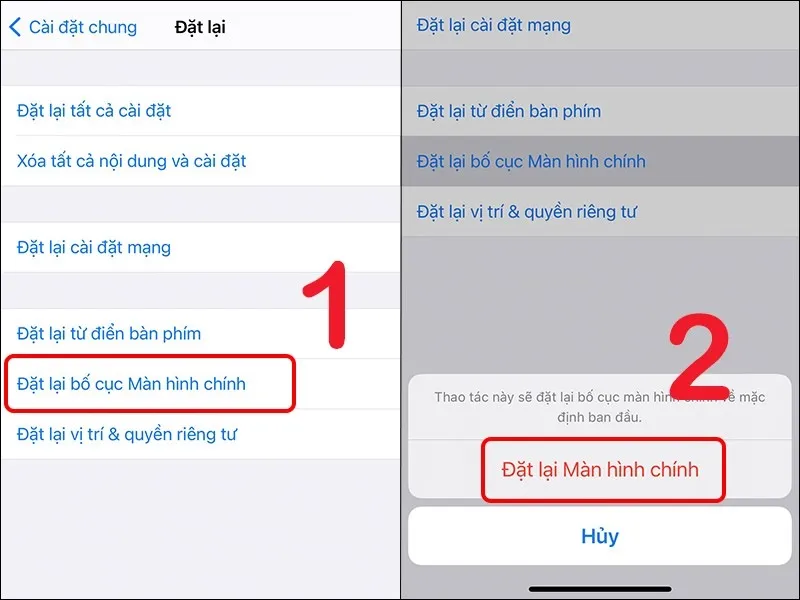 Đặt lại màn hình chính cho iPhone