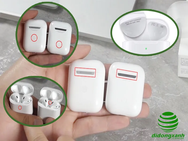 Làm sao để phân biệt airpod 1 và 2 qua hộp sạc của sản phẩm