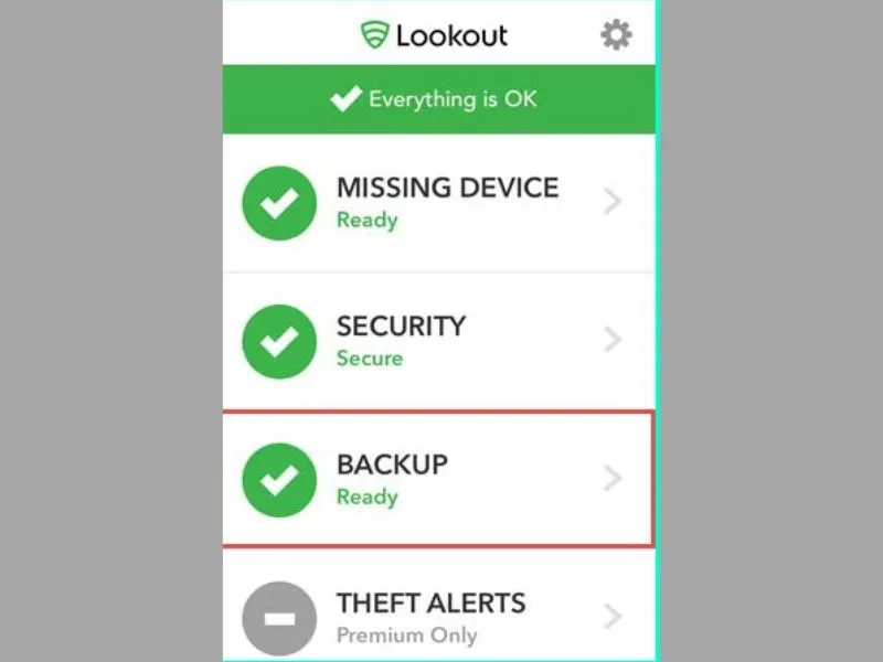 Backup để xem dữ liệu đã được sao lưu đủ