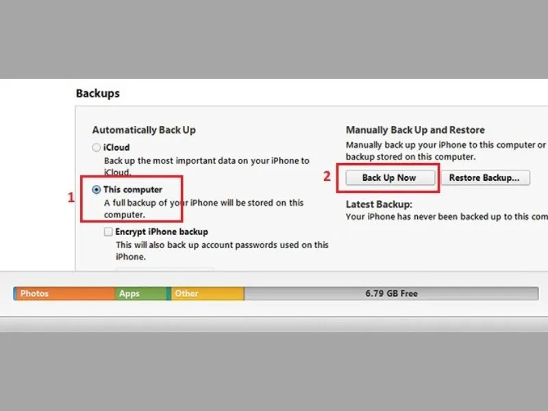 Sao lưu danh bạ iPhone thông qua iTunes