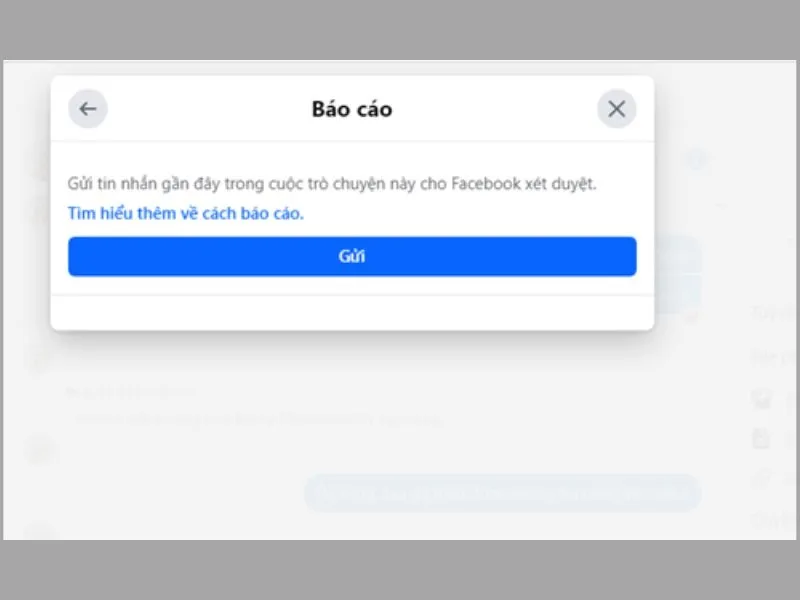 Nhấn gửi khi đã lựa chọn được vấn đề mà tin nhắn tạo ra