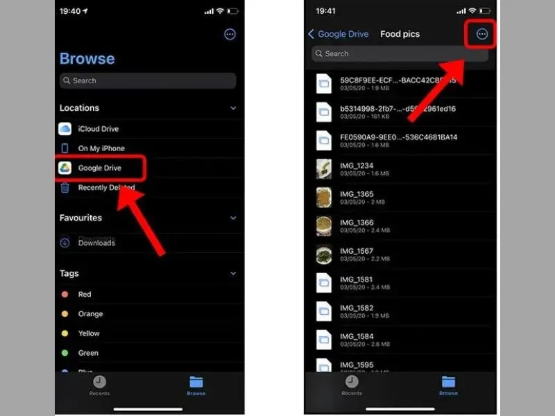 Tìm kiếm hình ảnh mà bạn muốn tải từ Tải ảnh từ Google drive về iPhone
