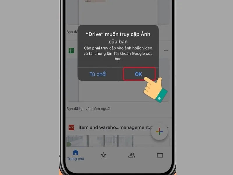 Cấp quyền truy cập cho Google Drive vào ứng dụng Ảnh