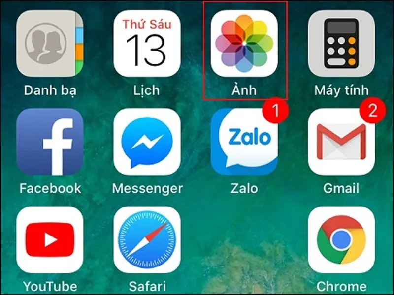 Video sẽ được lưu vào mục Ảnh trên iPhone