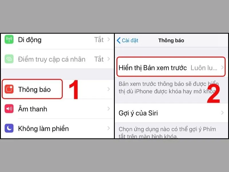 Tắt thông báo ứng dụng trên iPhone nhờ tính năng hiển thị bản xem trước