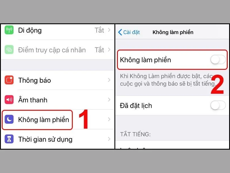 Kéo bật xanh để tắt thông báo ứng dụng trên iPhone