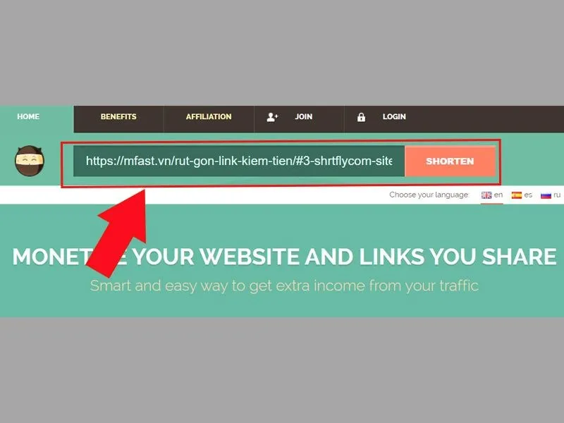 Shorte.st là trang web rút gọn link miễn phí trên điện thoại 