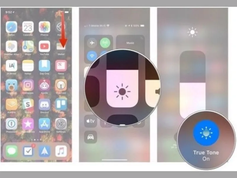True Tone bị mất, tính năng tự động điều chỉnh độ sáng và cân bằng trắng trên điện thoại