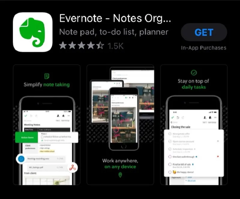 Evernote - Tải ứng dụng ghi chú trên iPhone