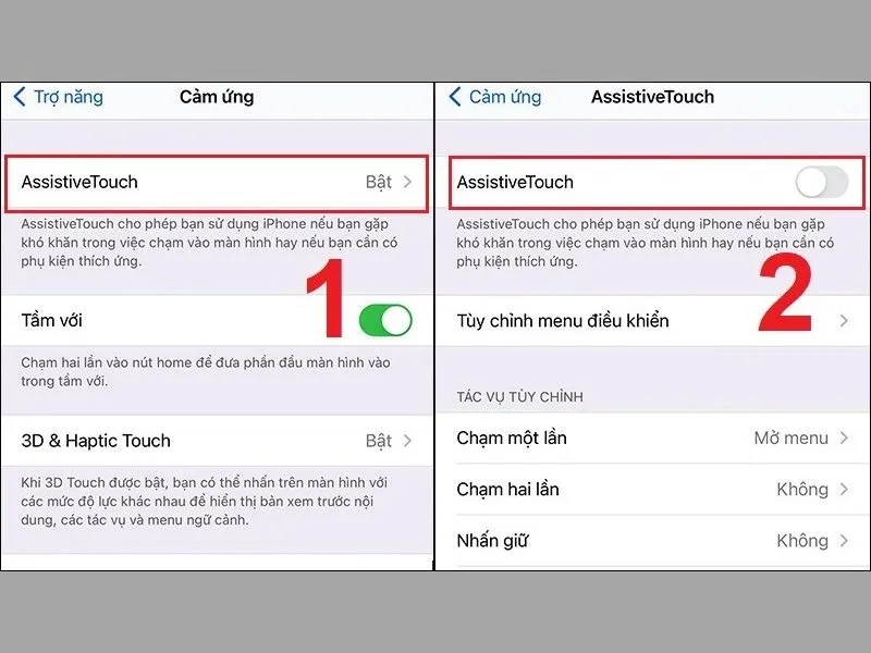 Cách bật/ tắt xác nhận bằng Assistive Touch trên iPhone