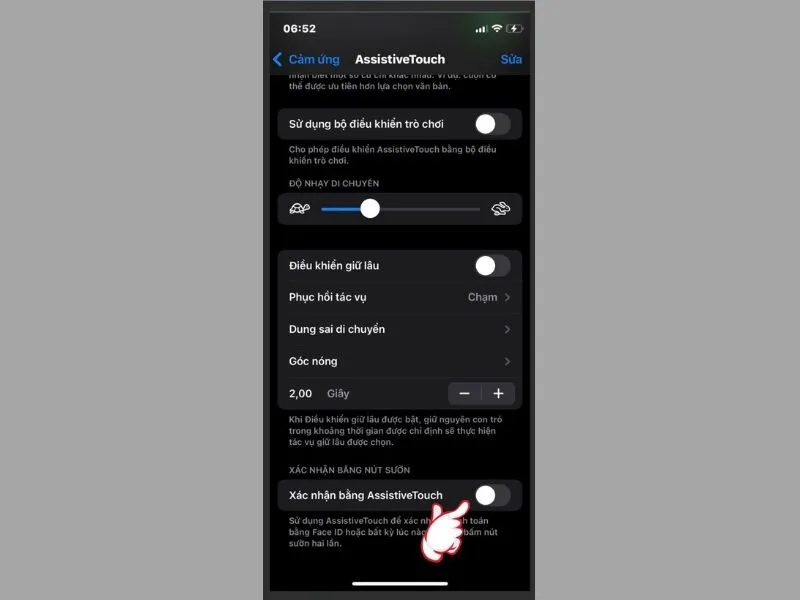 Xác nhận bằng Assistive Touch là gì? 