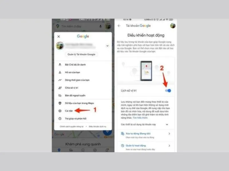 Tắt tính năng vị trí để Xóa lịch sử Google Map trên iPhone
