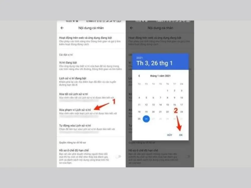 Nhấn chọn Cài đặt - Xóa lịch sử google map trên iPhone