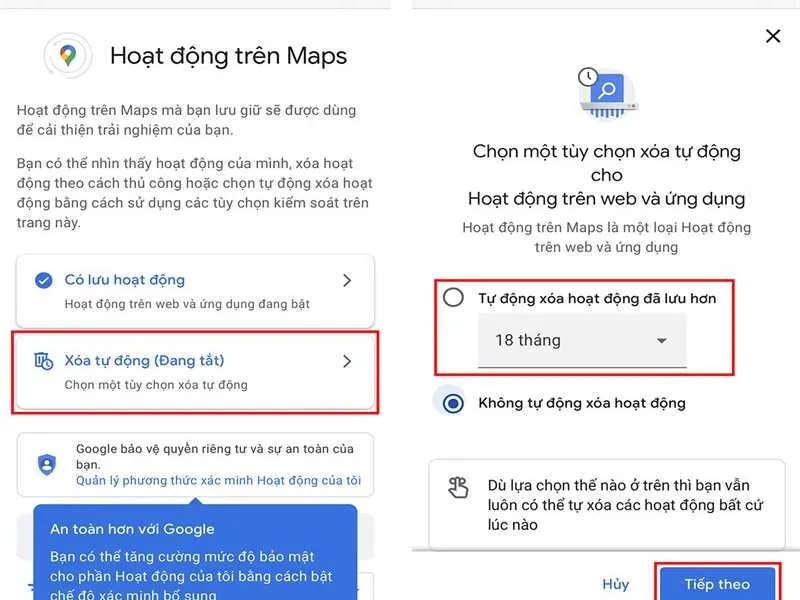 Xóa lịch sử Google Map trên iPhone theo cách tự động