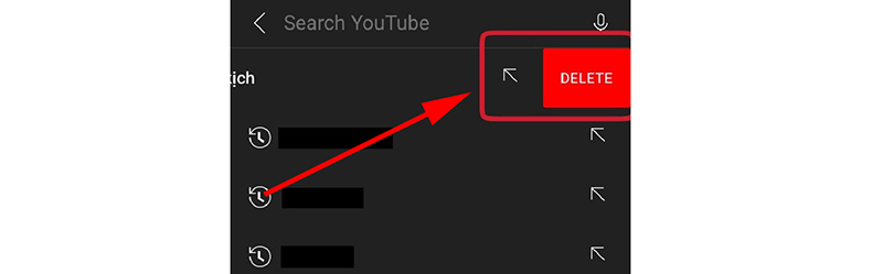 xoa lich su tim kiem youtobe 